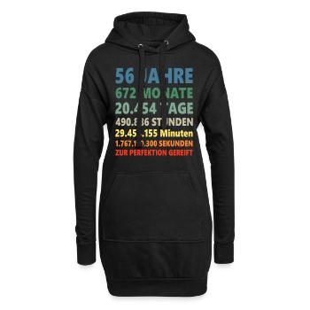 56 Jahre 56. Geburtstag Geschenk - Hoodie-Kleid - Schwarz - Vorne