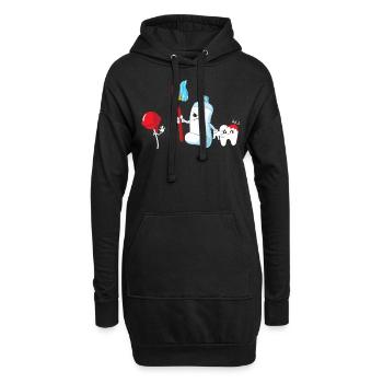 Zahnpasta Zahnbürste Zahnarzt Zahnarzthelfer - Hoodie-Kleid - Schwarz - Vorne