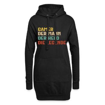 Gaming Der Mann Der Held Die Legende - Gamer - Hoodie-Kleid - Schwarz - Vorne