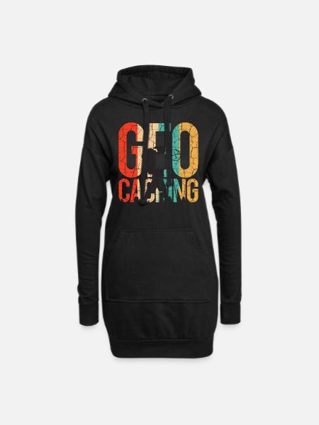 Geocaching - Sweat-shirt à capuche long Femme - noir