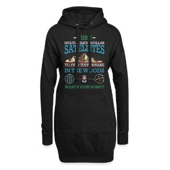 Geocaching - Hoodie-Kleid - Schwarz - Vorne