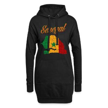 Cool Sénégal Contour Dakar Cadeau Pikine - Sweat-shirt à capuche long Femme - noir - Devant