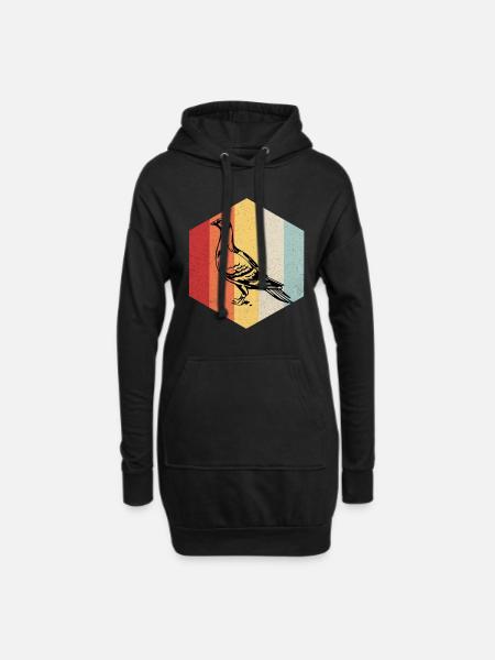 Taube - Hoodie-Kleid - Schwarz