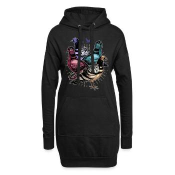 Taube - Hoodie-Kleid - Schwarz - Vorne