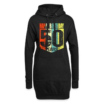 50ème anniversaire - Sweat-shirt à capuche long Femme - noir - Devant