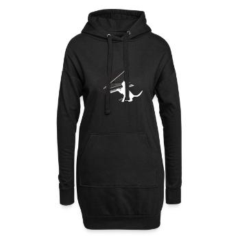 Katze spielt Klavier Niedliches Geschenk - Hoodie-Kleid - Schwarz - Vorne