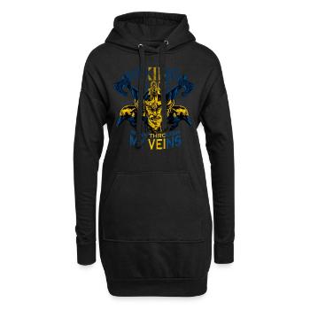 Wikinger Blut fließt in schwedischen Adern Schwede - Hoodie-Kleid - Schwarz - Vorne