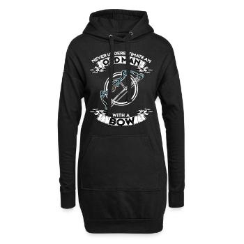 Unterschätze nie einen alten Mann mit einem Bogen - Hoodie-Kleid - Schwarz - Vorne
