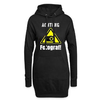Achtung Fotograf - Hoodie-Kleid - Schwarz - Vorne