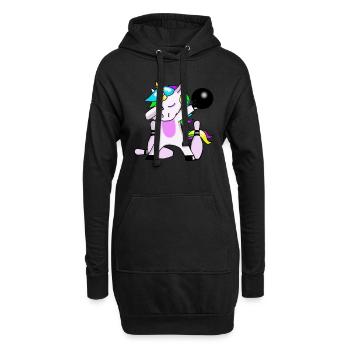 Bowling Unicorn Dabbing Einhorn cône - Sweat-shirt à capuche long Femme - noir - Devant