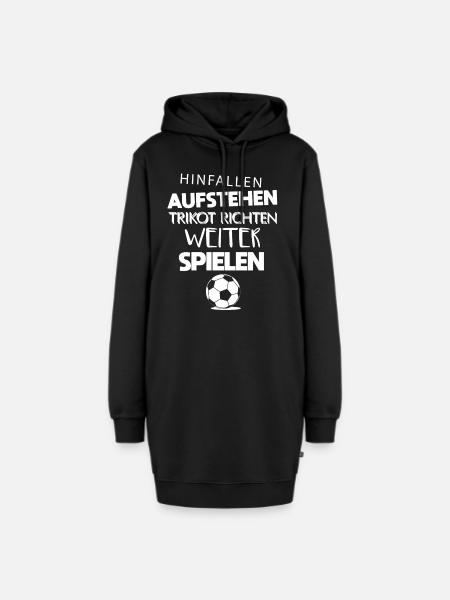 Fußball hinfallen aufstehen Motivation - Hoodie-Kleid - Schwarz
