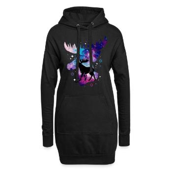 L’orignal - Sweat-shirt à capuche long Femme - noir - Devant