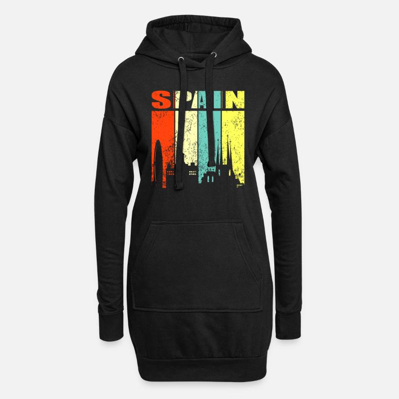 Spanien - Hoodie-Kleid - Schwarz
