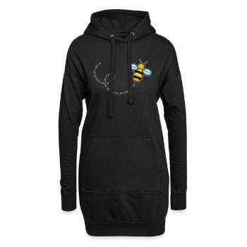 Fliegende Biene - Hoodie-Kleid - Schwarz - Vorne