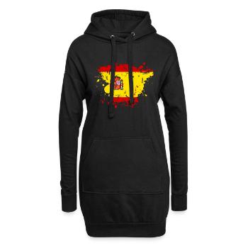 Espagne - Sweat-shirt à capuche long Femme - noir - Devant