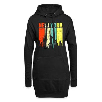 New York - Hoodie-Kleid - Schwarz - Vorne