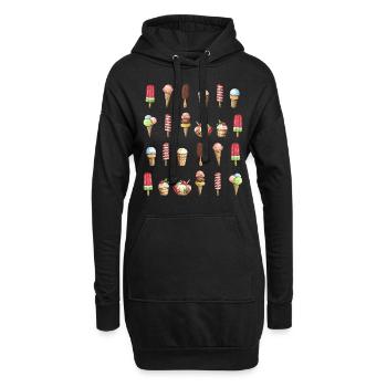 Glace glace - Sweat-shirt à capuche long Femme - noir - Devant