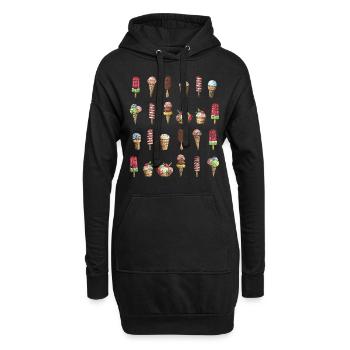Eis Eisbecher - Hoodie-Kleid - Schwarz - Vorne
