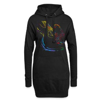 Gitarre Musiker Geschenkidee für Gitarristen - Hoodie-Kleid - Schwarz - Vorne