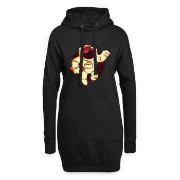 Coole Football Astronaut Zeichnung - Hoodie-Kleid - Schwarz - Vorne