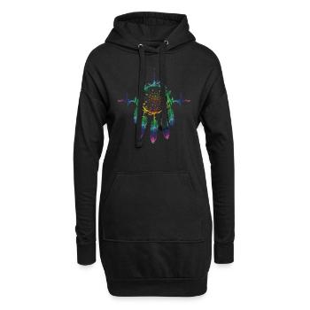 Culture amérindienne Plumes de saule - Sweat-shirt à capuche long Femme - noir - Devant