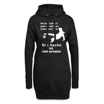 Le football plus que la vie ou la mort - Sweat-shirt à capuche long Femme - noir - Devant