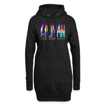 Cool LGBT Gay Pride Human - Hoodie-Kleid - Schwarz - Vorne