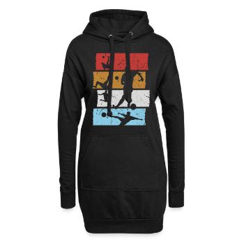 Fußball T-Shirt Retro Vintage Fußballspieler - Hoodie-Kleid - Schwarz - Vorne