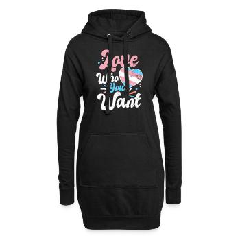 Transgender-Herz-Liebe, die Sie Geschenk wünschen - Hoodie-Kleid - Schwarz - Vorne