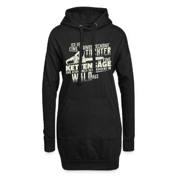 Kettensäge Forstwirt Holz machen Vater Tochter - Hoodie-Kleid - Schwarz - Vorne