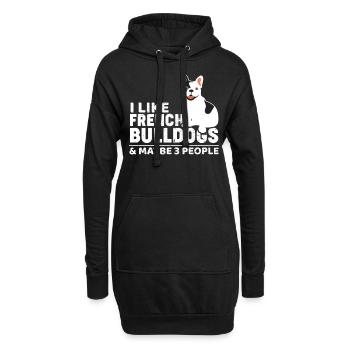 J'aime le cadeau pour animaux de compagnie Frenchie Dog Bulldog Frenchie Dog - Sweat-shirt à capuche long Femme - noir - Devant