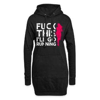 Lustiges Marathon Läuferin Laufen Jogging Geschenk - Hoodie-Kleid - Schwarz - Vorne
