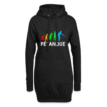 Pétanque - Hoodie-Kleid - Schwarz - Vorne