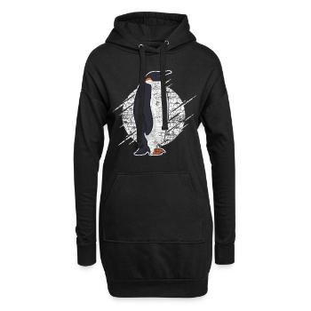 Pingouin empereur pingouin - Sweat-shirt à capuche long Femme - noir - Devant