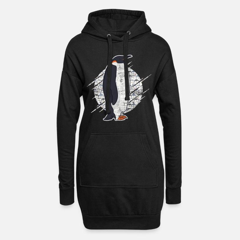 Pinguin Kaiserpinguin - Hoodie-Kleid - Schwarz