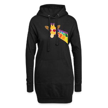 Giraffe mit Sonnenbrille Durchblick Cool Geschenk - Hoodie-Kleid - Schwarz - Vorne