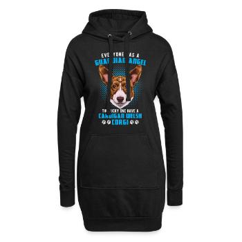 Welsh Corgi Cardigan - Hoodie-Kleid - Schwarz - Vorne