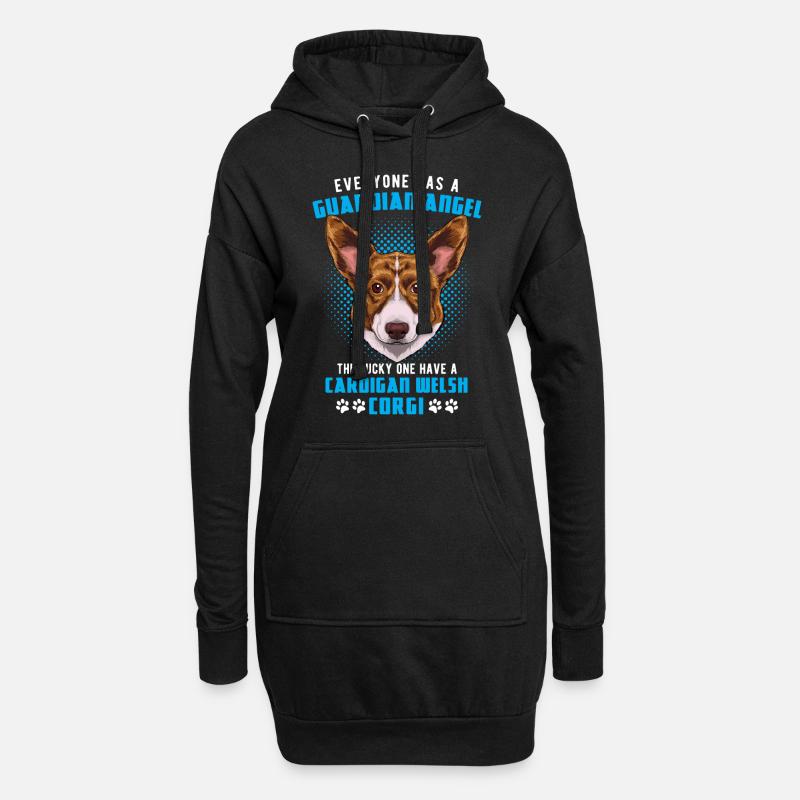 Welsh Corgi Cardigan - Hoodie-Kleid - Schwarz