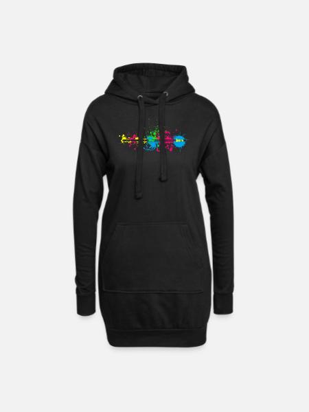 Flöte Querflöte Musiker Geschenke - Hoodie-Kleid - Schwarz
