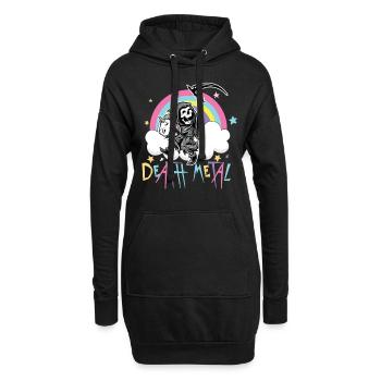 Death Metal Einhorn Sensenmann Heavy Unicorn - Hoodie-Kleid - Schwarz - Vorne