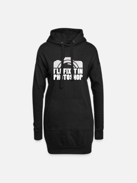 Fotografieren - Hoodie-Kleid - Schwarz
