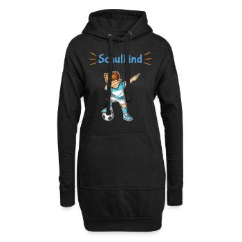 Schule Einschulung Schulanfang Schultüte Fußball - Hoodie-Kleid - Schwarz - Vorne