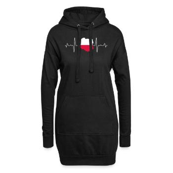 Polen - Hoodie-Kleid - Schwarz - Vorne