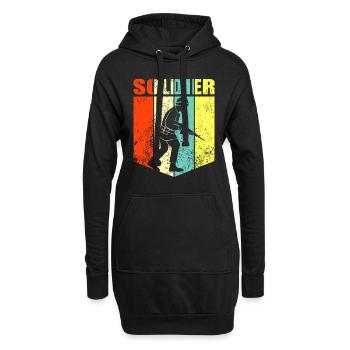 Soldat Militär Soldaten Geschenk - Hoodie-Kleid - Schwarz - Vorne