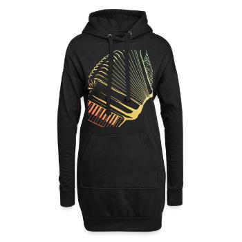 Retro Farben Akkordeon Musiker Geschenkidee - Hoodie-Kleid - Schwarz - Vorne