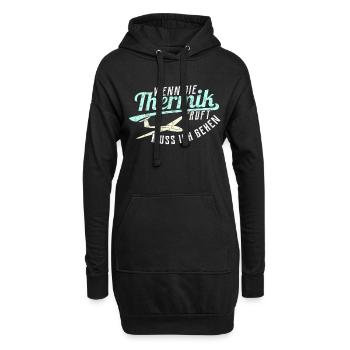 Segelflugzeug Segelflieger Segelflug Geschenk - Hoodie-Kleid - Schwarz - Vorne