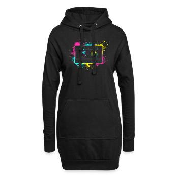 Vintage Splash Kasette 80er und 90er Geschenke - Hoodie-Kleid - Schwarz - Vorne