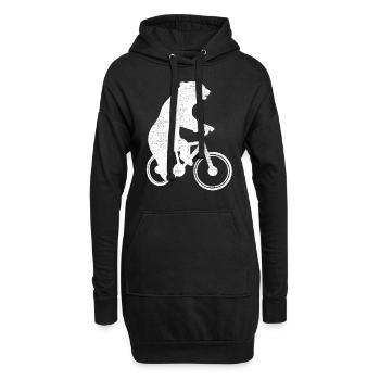 Bär Fahrrad lustig Berlin Bern Geschenk - Hoodie-Kleid - Schwarz - Vorne