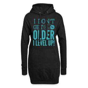 i don't get older i level up lustiges gaming - Sweat-shirt à capuche long Femme - noir - Devant