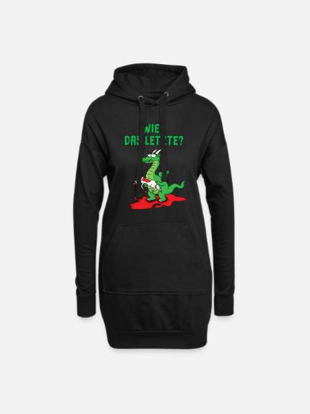 Wie? Das LETZTE? Einhorn Drachen - Hoodie-Kleid - Schwarz